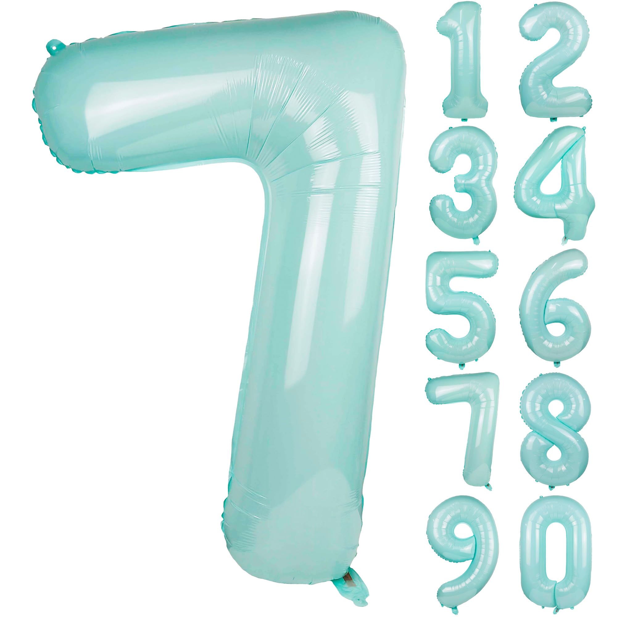 Macaron Blue Number 7 Balloon 40inch Large Helium Foil Polyester Film Balloon Boy's Birthday Party Anniversary Banquet Decoration Baby Shower Digit 7