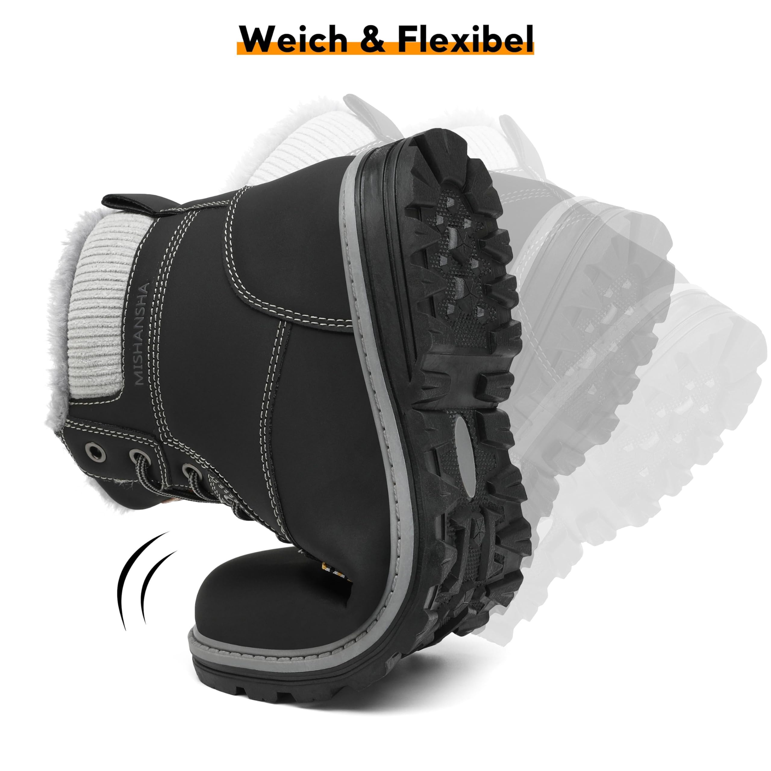 Mishansha Uomo Scarpe Invernali Donna Stivali da Neve Calda Impermeabili Outdoor Sneakers da Trekking Taglia 36-48 EU