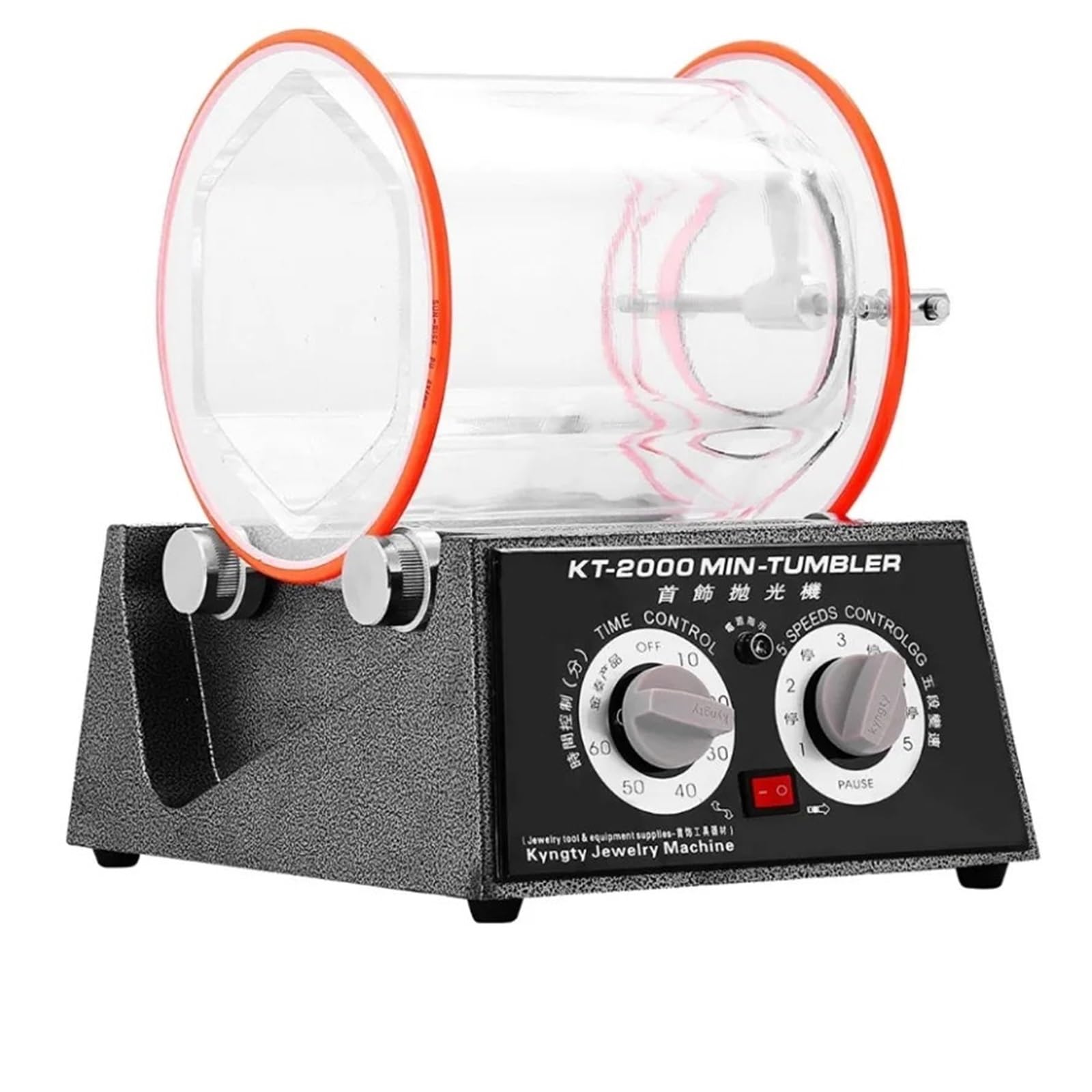 JVDDI Rotary Tumbler Jewelry Polisher Bead Surface Cleaner Drum Polishing Finisher Machine KT2000 With Timer For Chamfering