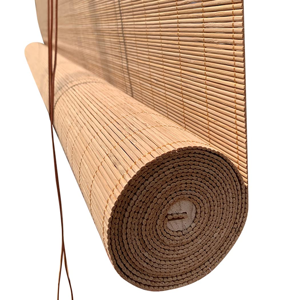 Store Enrouleur en Bambou Taux de Shading 65% Stores À Rouleaux Romains Rideau filtrant la lumière Stores Venitien Volets Protection de la Vie privée (100 x 240 cm)