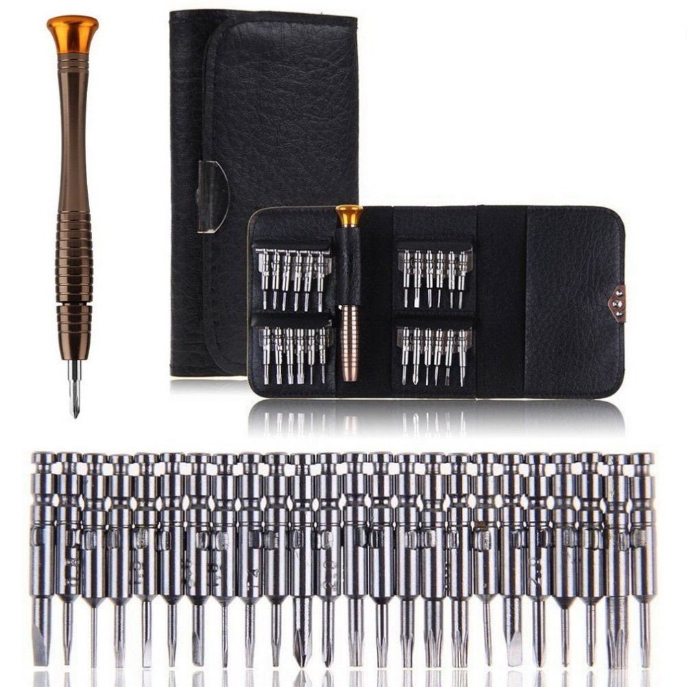 Precision Screwdriver Set, Vakki Mini Screwdriver Tool Kit 25 in 1 with Leather Case for Mobile Phone,PC Laptop,Watch, Computers,Electronic Workshops,Glasses Repair