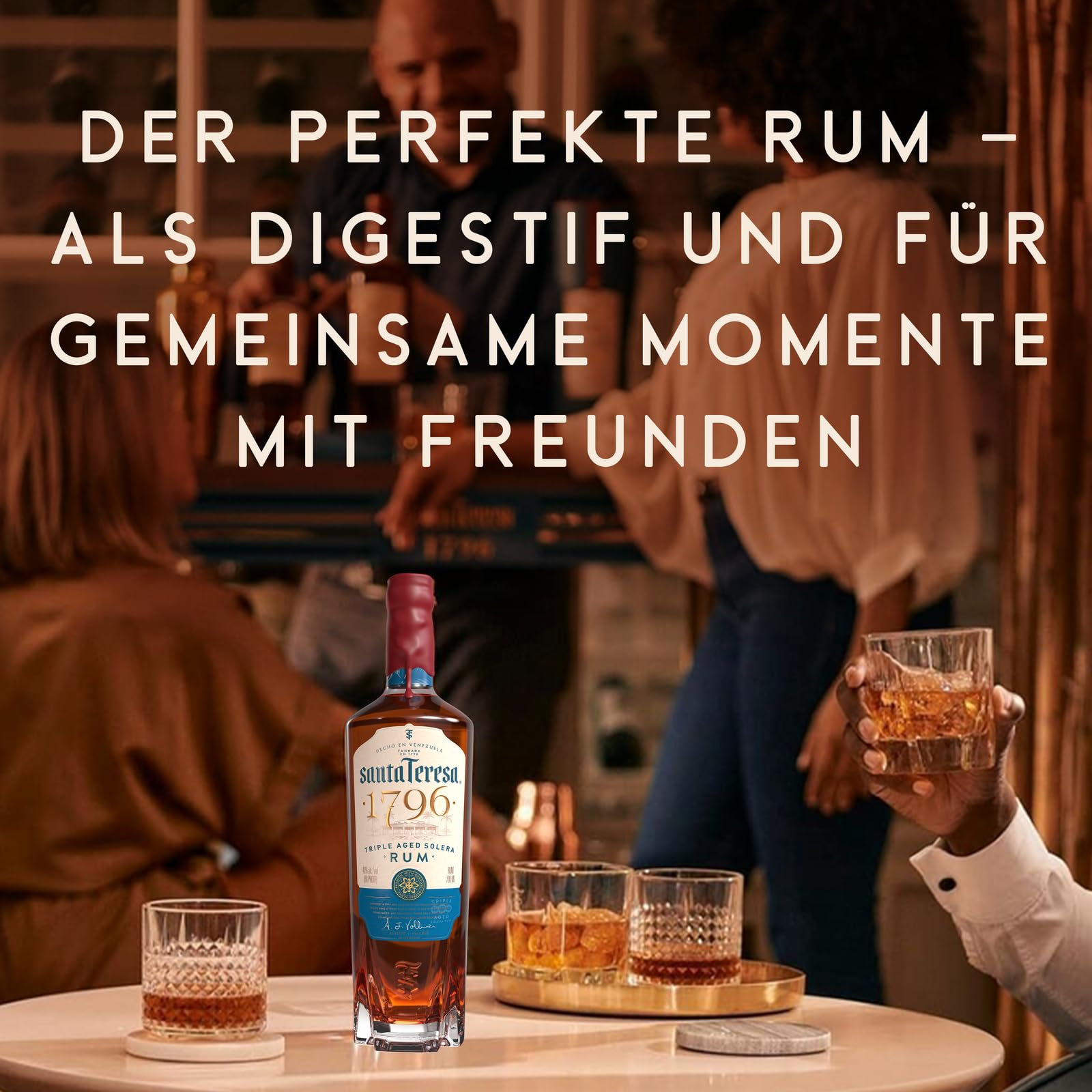 Santa Teresa 1796 Triple Aged Solera Rum in Metalldose, 40 Vol.-%, 70 cl/700 ml, dunkler dreifach gereifter Super Premium Single Estate Rum aus Venezuela als Geschenk-Set