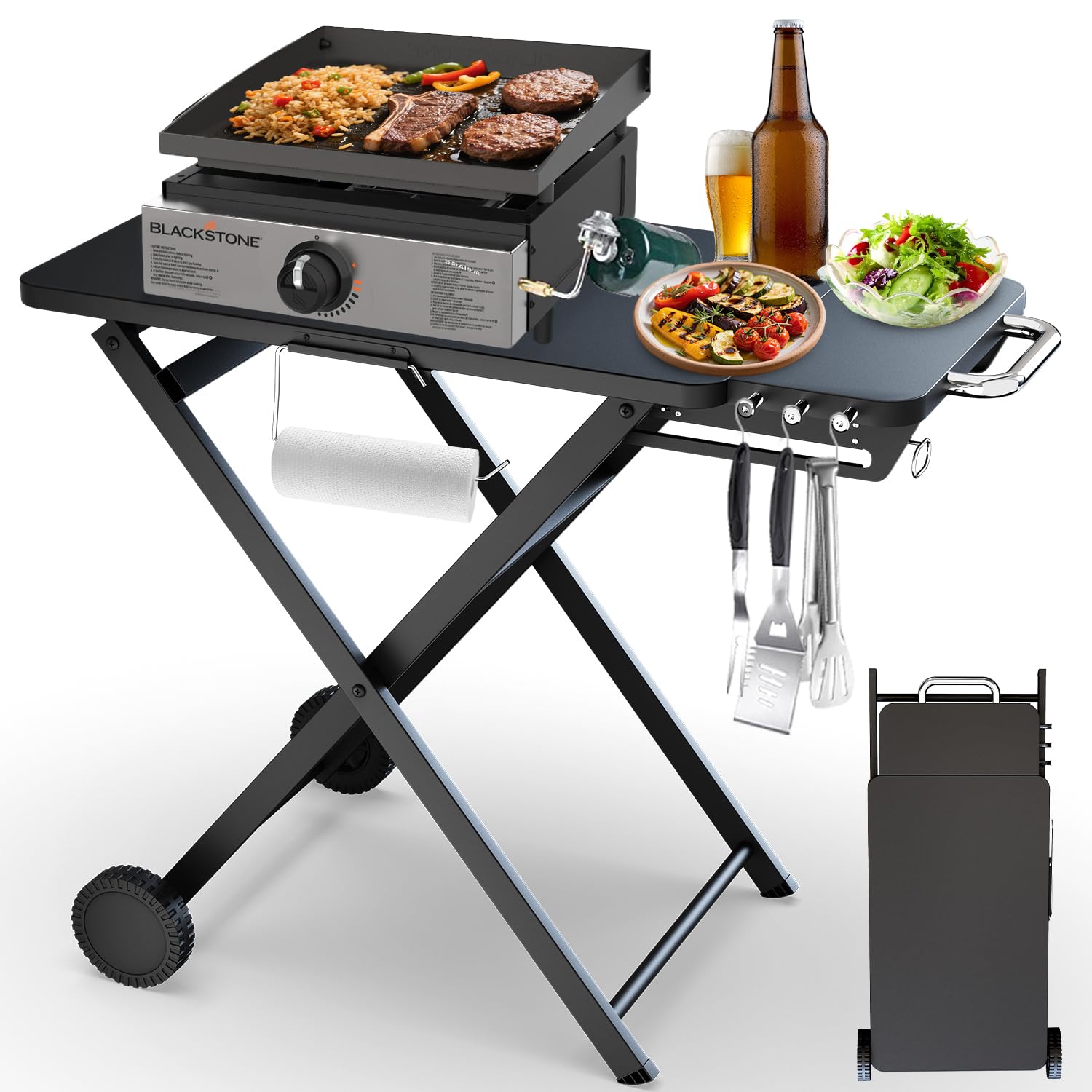 Photo 1 of ***FACTORY SEALED****
Pariplus Grill Table Stand for Blackstone 17” & 22” Griddle, Ninja Woodfire Outdoor Grills, Ooni Pizza Oven, 34"x20" Foldable Grill Cart with Wheels and Handle for Camping & Backyard BBQ