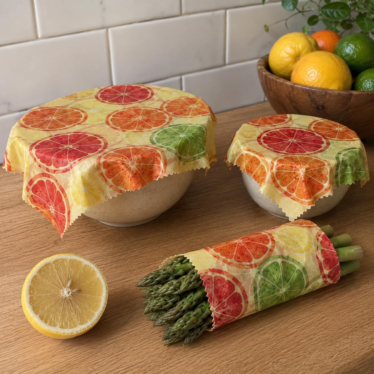 Beeswax Food Wraps – Reusable 3 Pack (Small, Medium, Large) – Eco Friendly Plastic Wrap Alternative – Organic Cotton Food Wrap image 2
