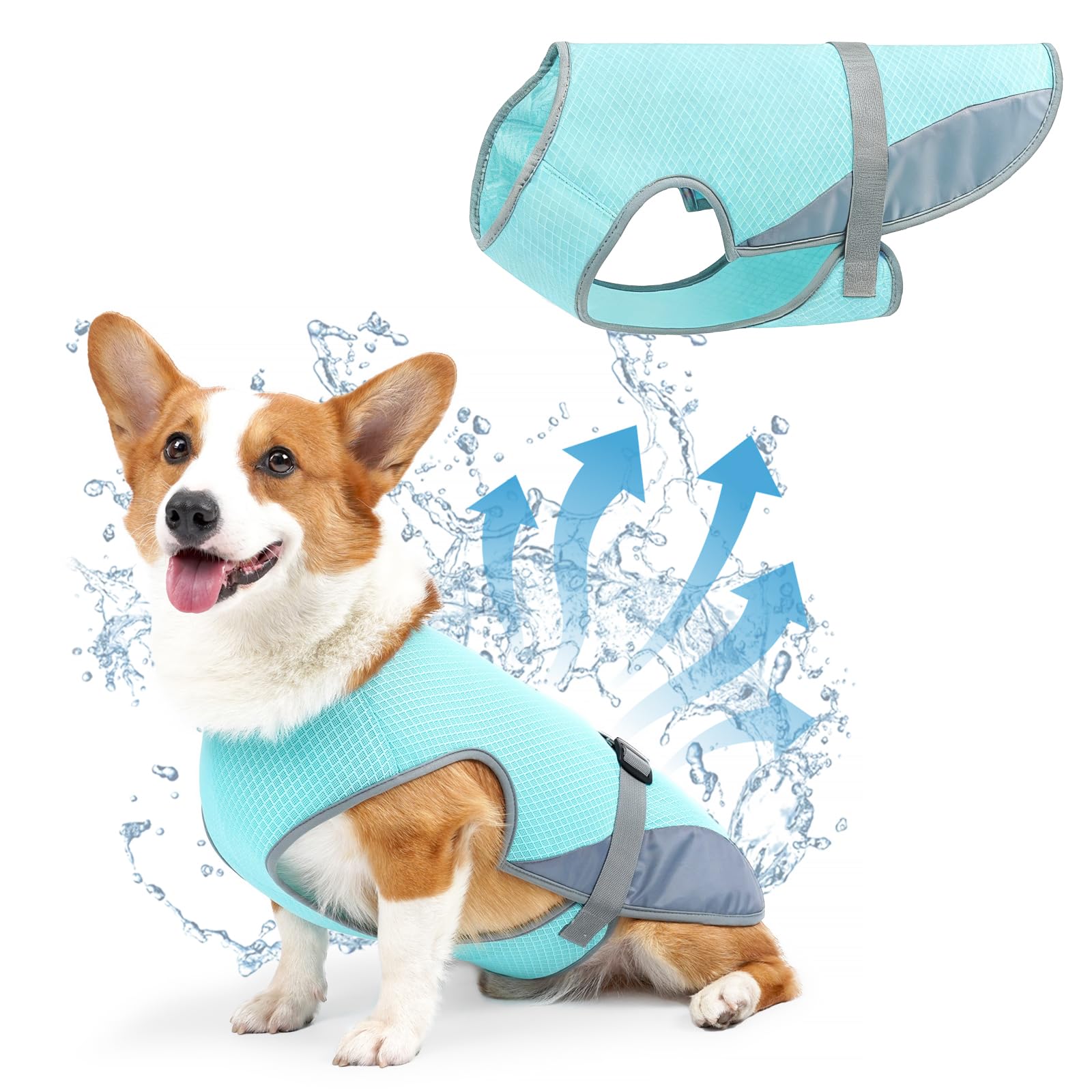 Breathable Dog Cooling Vest,Cooling Vest for Dogs,Summer Sun Protection Pet Jacket,for Dogs Outdoor Hiking Training,S