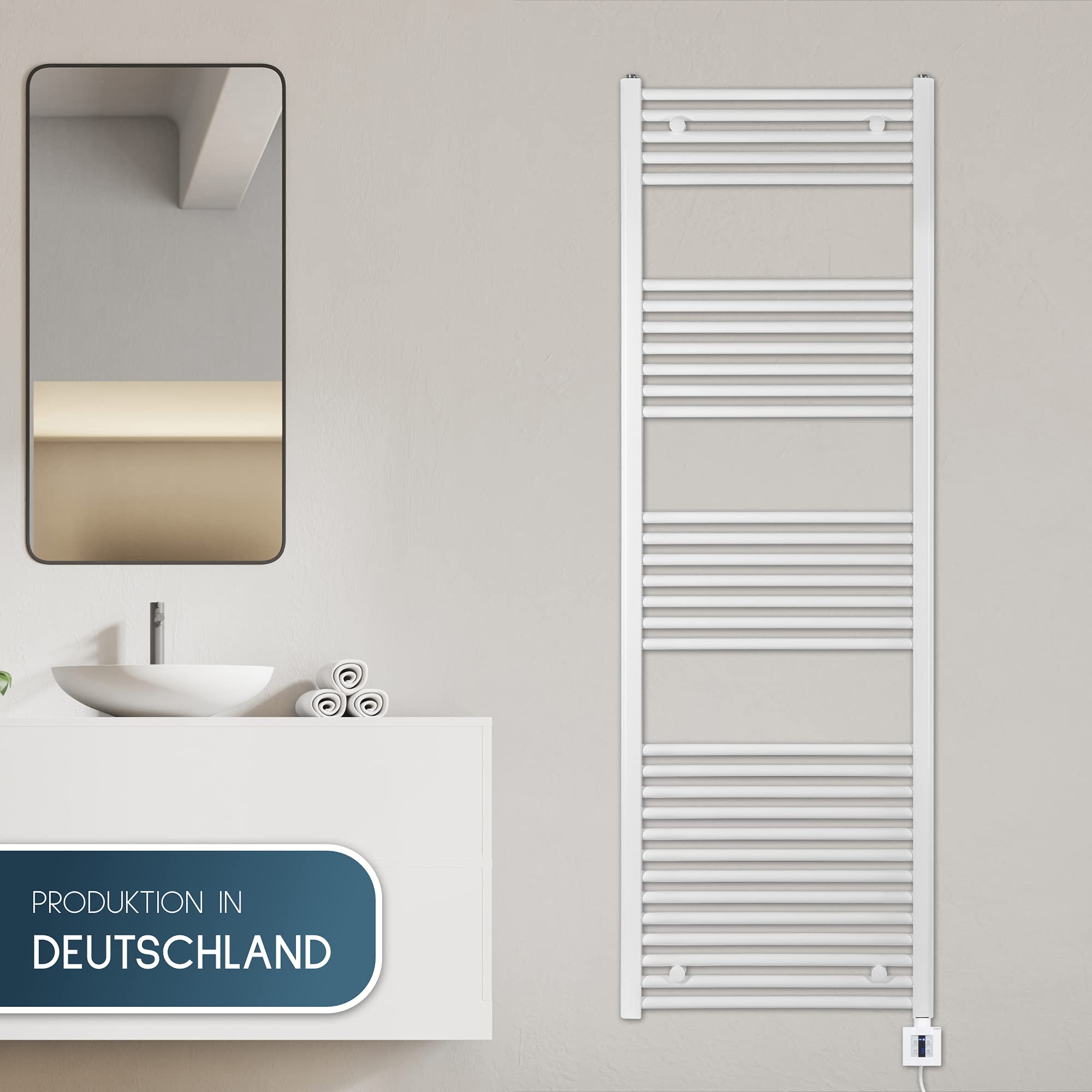 Instamat elektrische badkamerradiator Plein | Wit of zwart - Van den