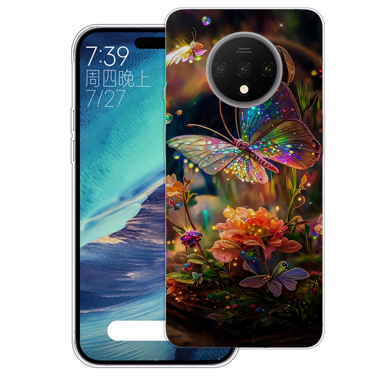 Custodia in TPU antiscivolo per OnePlus 7T - Trasparente