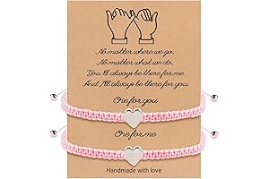 Pink Friendship Bracelets: Heart-Shaped Promise for Mom & Daughter