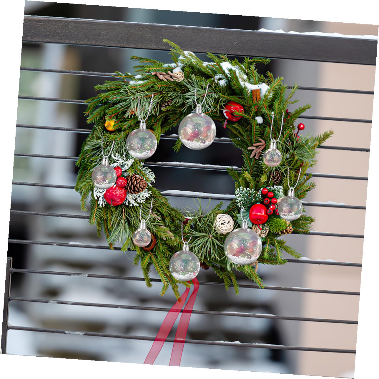Cabilock 40 Piezas Bolas de Navidad Transparente Rellenables Esferas Plásticas Iridiscentes para Árbol de Navidad Decoración Versátil para Bodas Cumpleaños y Fiestas Seguras y Resistentes