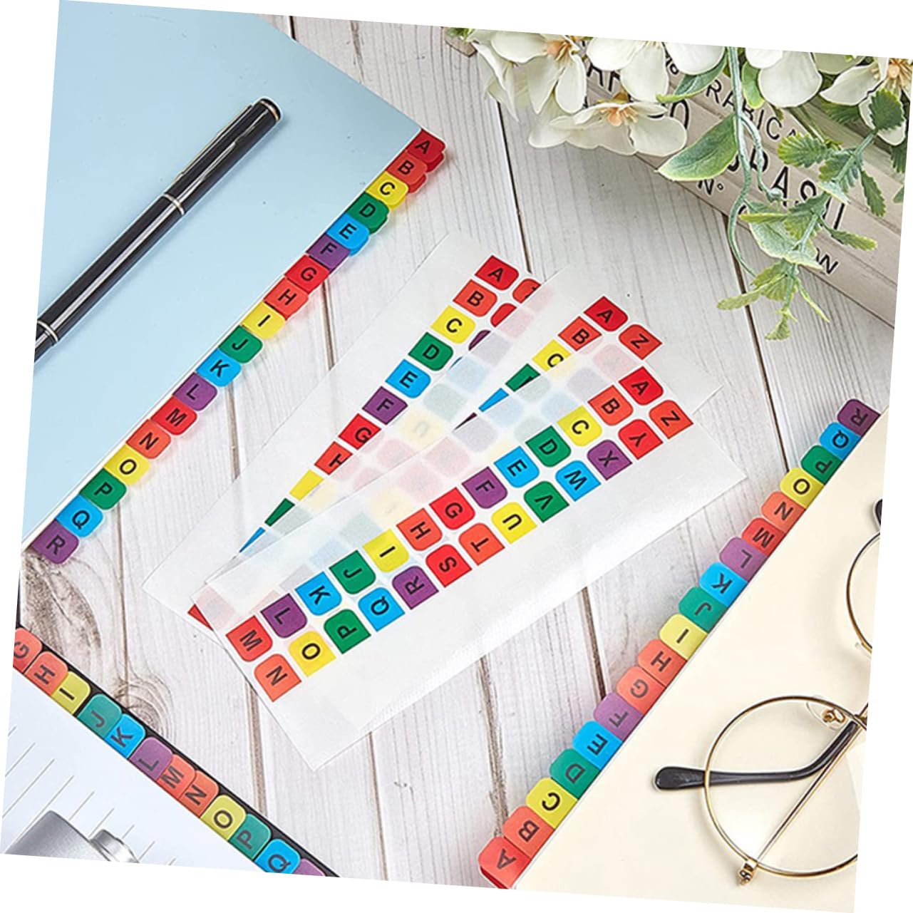 OSALADI 5 Set Schede Adesive Alfabeto Colorate Linguette Autoadesive Per Segnalibri Pratiche E Resistenti Per Quaderni E Libri Per Studio E Lavoro 30 Fogli*5