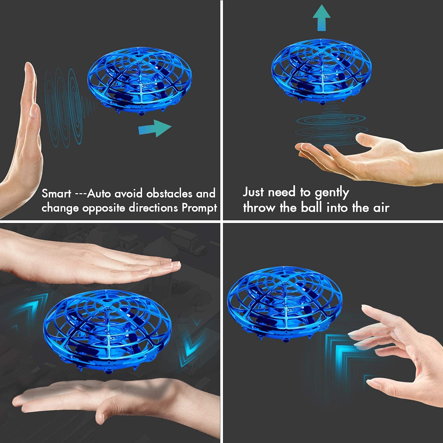 ShinePick UFO Mini drone, giocattolo per bambini, sensore a mano, quadricottero a induzione a infrarossi, giocattolo volante, regalo per ragazzi e ragazze, per interni ed esterni