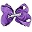 DEEKA 2 PCS 6 Big Hand-made Grosgrain Ribbon Solid Color Hair Bows Alligator Clips Hair Accessories for Little Teen Toddler Girls Kids Set of 2 -Purple