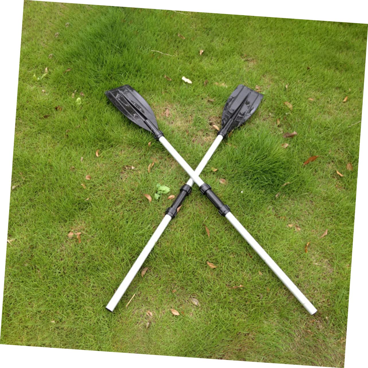 Happyyami 2Pcs Aluminum Alloy Kayak Paddles Durable Lightweight Splicing Paddles for Rubber Boat Ergonomic Grip Design for Boating and Kayaking Adventures