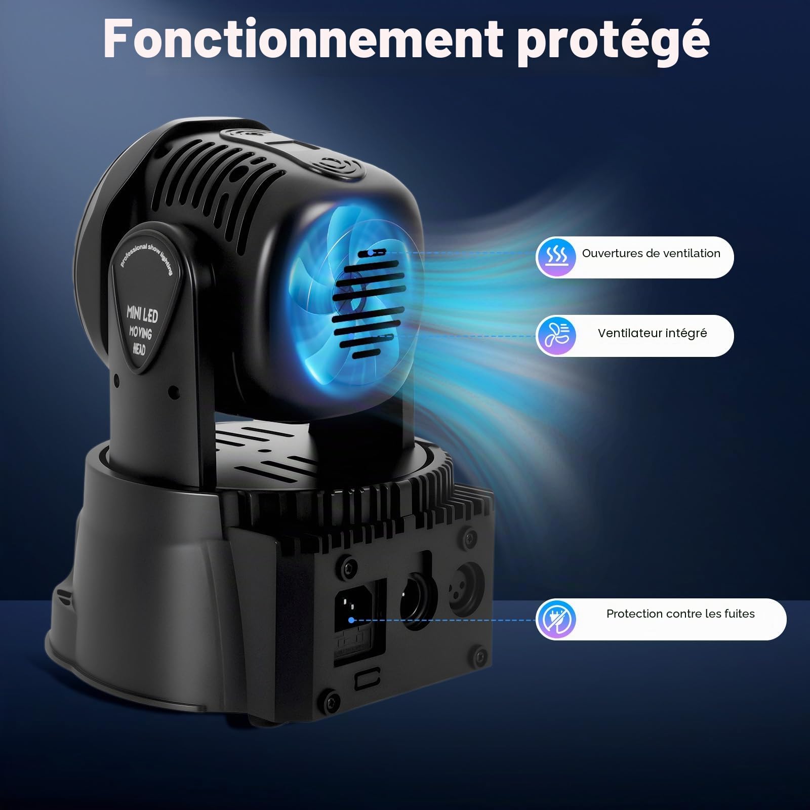 Lyre LED Mini Lampe à Tête Mobile DJ Éclairage De Scène Moving Head Lampe Avec Télécommande,Pour Mariage, Fête D'anniversaire, Banquet, Bar, Concert