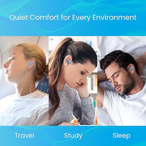 Miniatura 5 de Cómodos tapones moldeables para los oídos, 12 pares de tapones para los oídos de gel de silicona suave para cancelación de ruido, dormir y nadar,