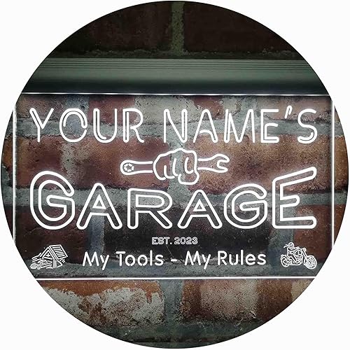 Miniatura 13 de ADVPRO personalizado: tu nombre estación del año, garaje temático, cueva para hombres. Decoración con color LED neón único signo 24 x 16 pulgadas