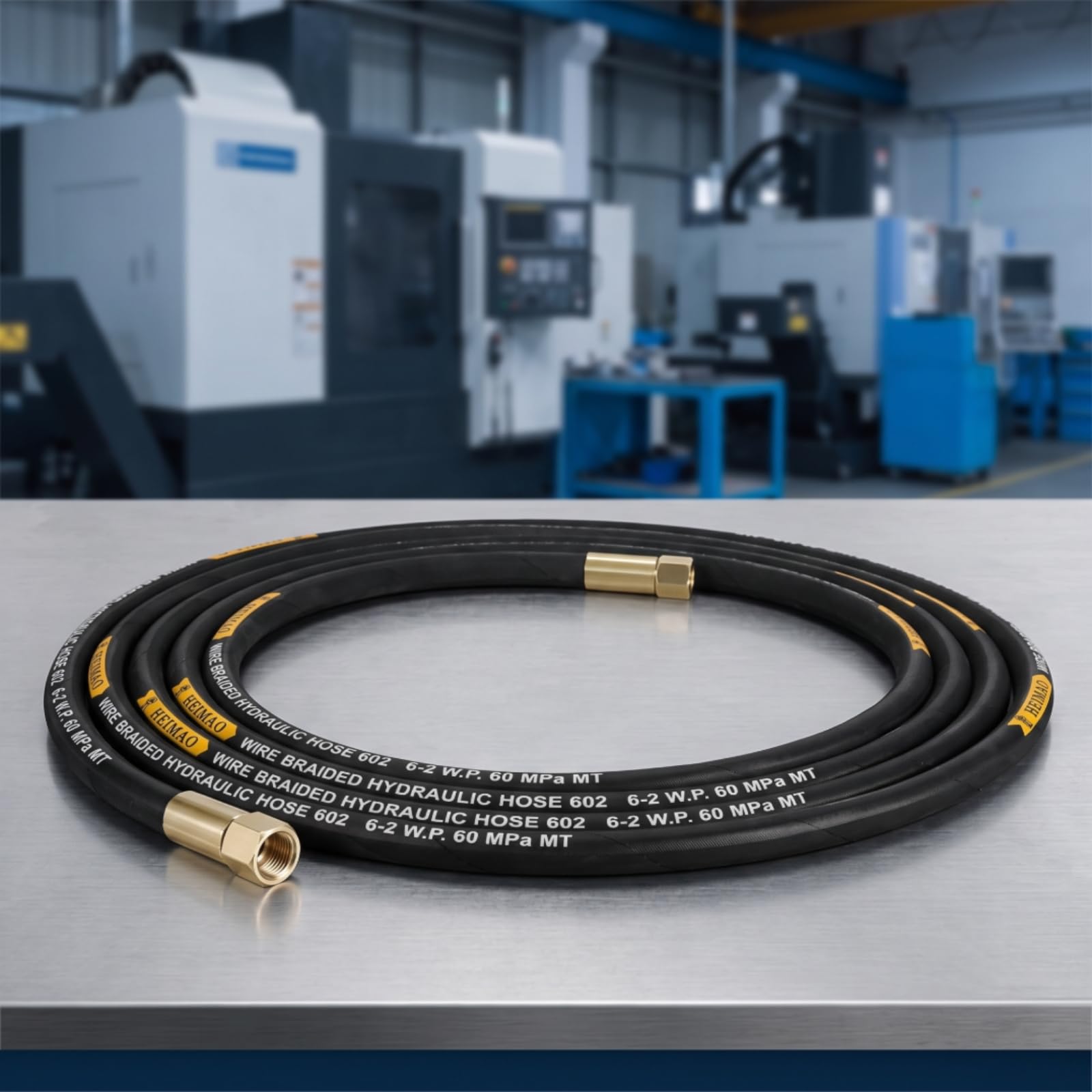 hydraulikschlauch mit metallanschlüssen hochdruck fettspritzen-schlauch flexibel schmifettschlauch für mechanik, heimwk, maschinenwartung, 8 Meter