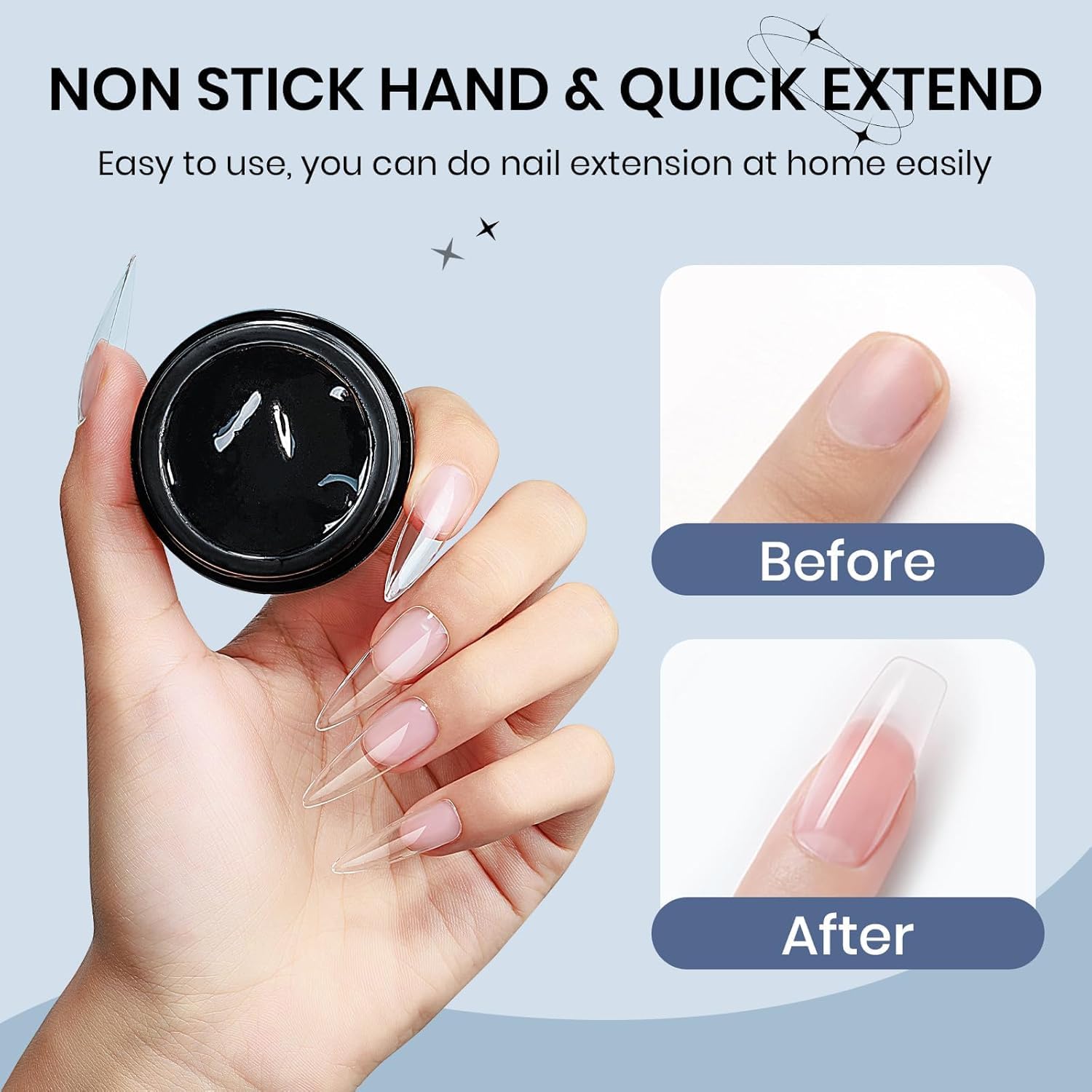 Solid Builder Gel for Nails - 5D Nail Art Gel Clear Non-Stick Hand for Carving Molding Patterns Decoration or Manicure DIY at Home. 3