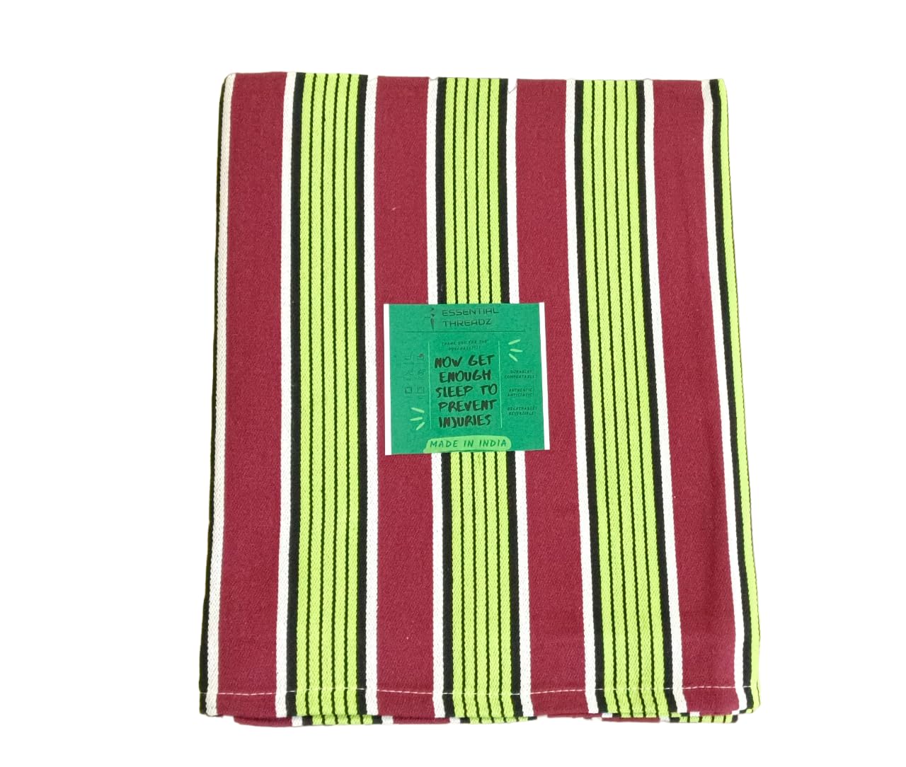 ESSENTIAL THREADZ|Govindaraja Jacquard Blankets|Pack of 1|Esteem-Aruna|Pure Cotton|Assorted|Striped|Solapuri/Chennimalai/Erode/Chaddar/Bedsheets|5' x 7.5' Feet|1 Kg|