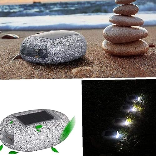 Miniatura 4 de Luces solares para jardín al aire libre, 6 unidades, impermeables, para paisaje rocoso, luces LED, lámpara de resina de piedra, focos de iluminación