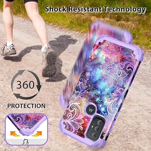 Miniatura 5 de Rancase Funda compatible con Moto G Power 2022, tres capas de protección a prueba de golpes de plástico duro + funda protectora de goma de silicona