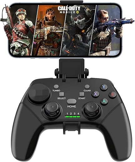 Tobo Wireless Mobile Gaming Controller iPhone/iOS/Android/PC/Steam Deck Gamepad with Phone Holder, Turbo, Joystick for iPhone…