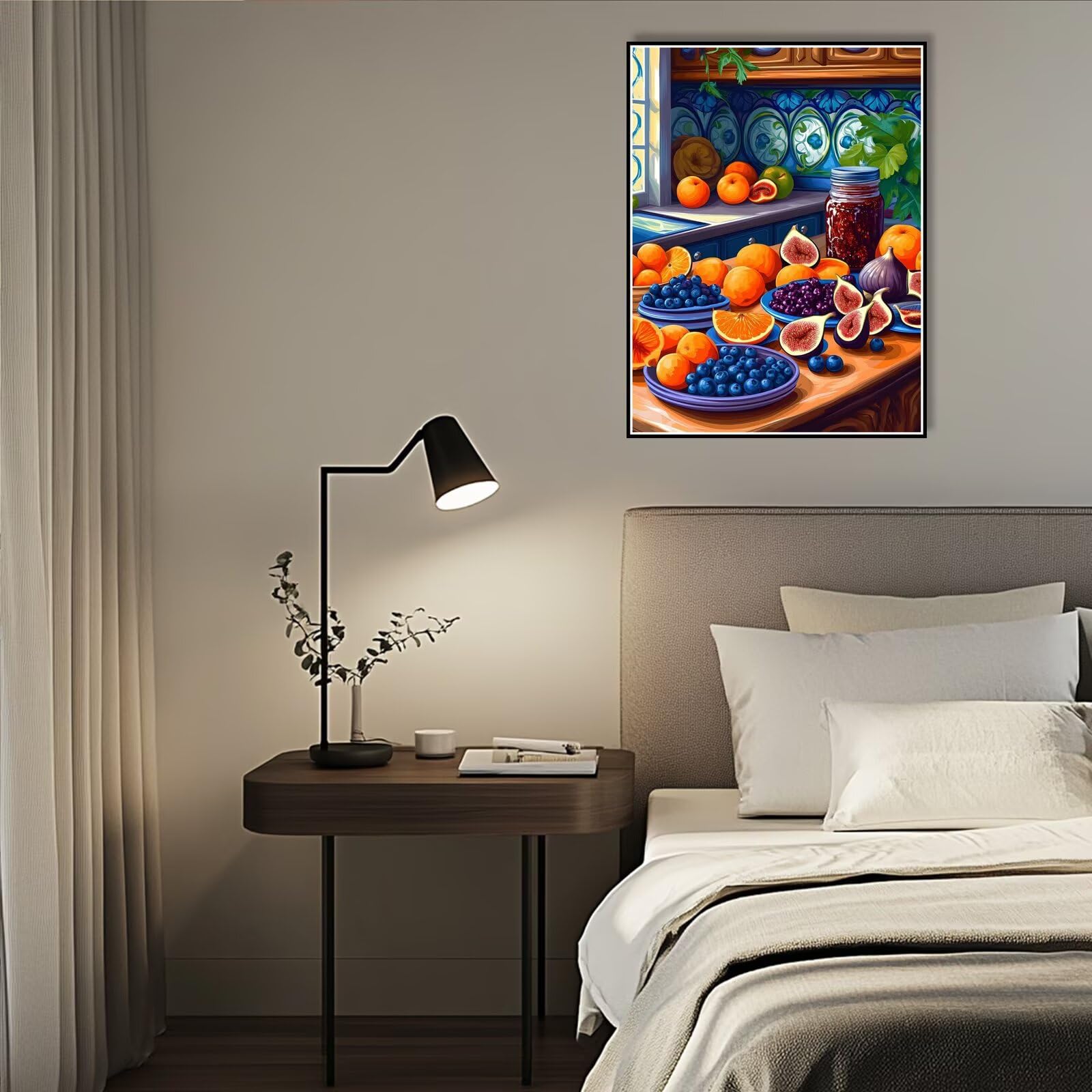 80 x 110 cm duży obraz z numerami dla dorosłych owoce malowanie według numerów kreskówki DIY dziecko i dziewczyna zestawy na płótnie prezent z 3 pędzlami i akryli dla kobiet Aktywności Kreatywny