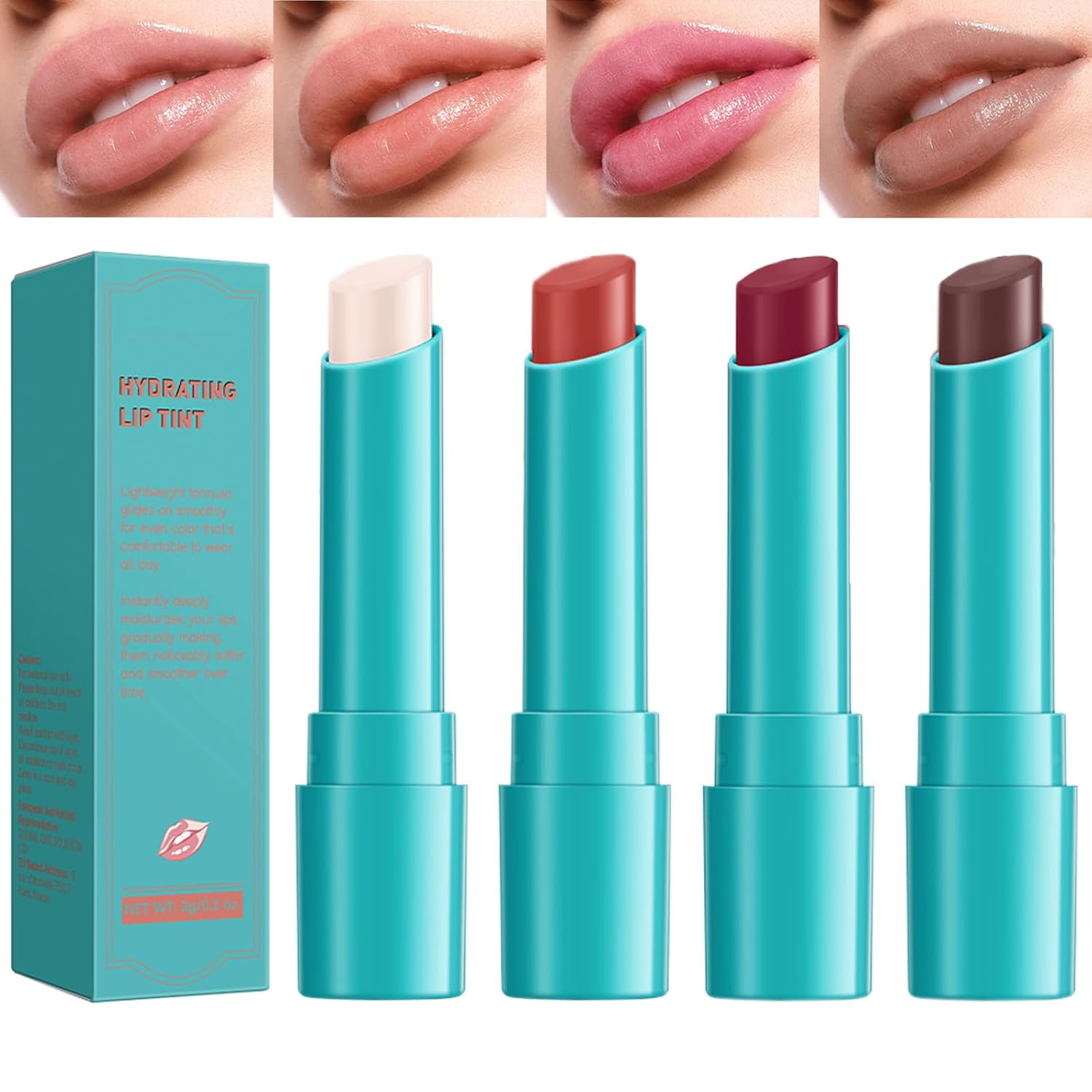 BERRALOYE 4Pcs Tinted Lip Balm Set, Hydrating Moisturizing Lip Gloss with Vitamin E, Long-Lasting Waterproof & Non-Sticking Color for Daily Nourishing Care BERRALOYE 4Pcs Tinted Lip Balm Set, Hydrating Moisturizing Lip Gloss with Vitamin E, Long-Lasting Waterproof & Non-Sticking Color for Daily Nourishing Care
