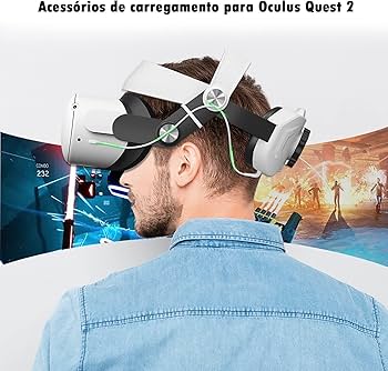 Elite Strap para Oculus Quest 2 com bateria de 5200mAh, 4 horas de