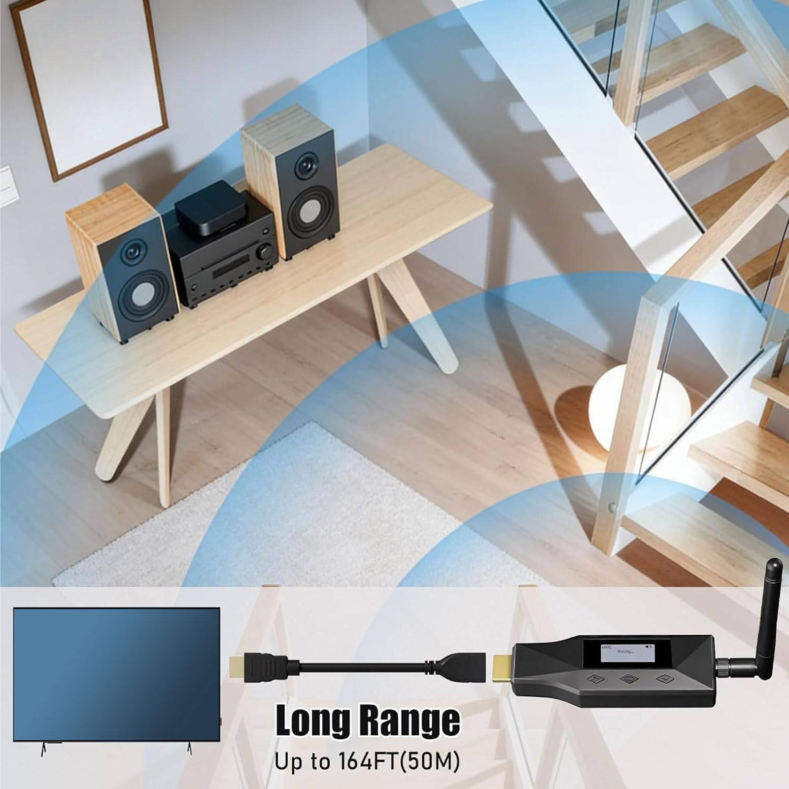 LICAEVEY Transmisor EARC ARC a Bluetooth, Adaptador de Audio AptX de Baja Latencia 24 bits 48KHz con Control de Volumen CEC para 2 Altavoces de Auriculares
