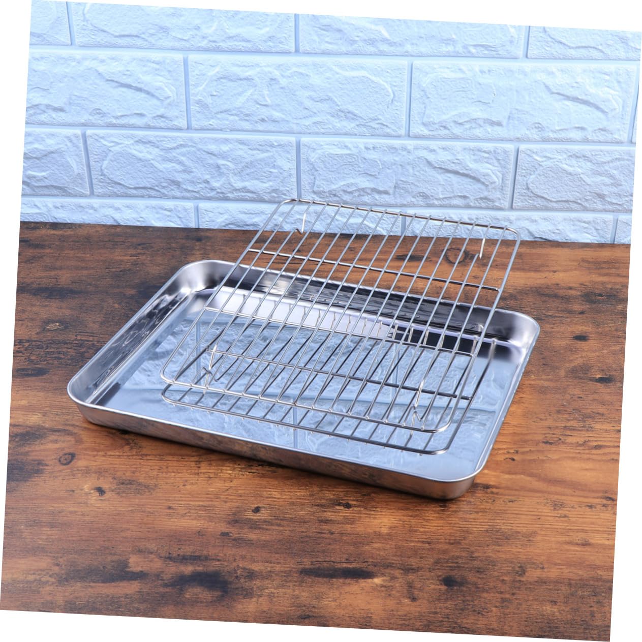 TOYANDONA 2piezas Bandejas para Hornear Drenaje de Acero Inoxidable Rejillas para Enfriar Pasteles Bandejas para Galletas Accesorios de Cocina