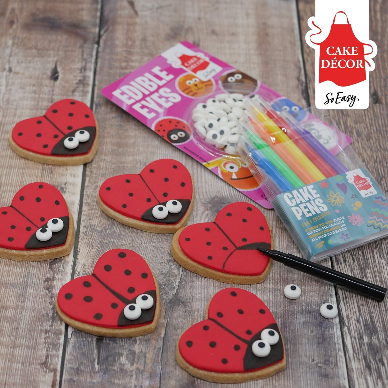 Cake Face Decorating Kit with Edible Eyes, Crazy Faces, Edible Ink Pens