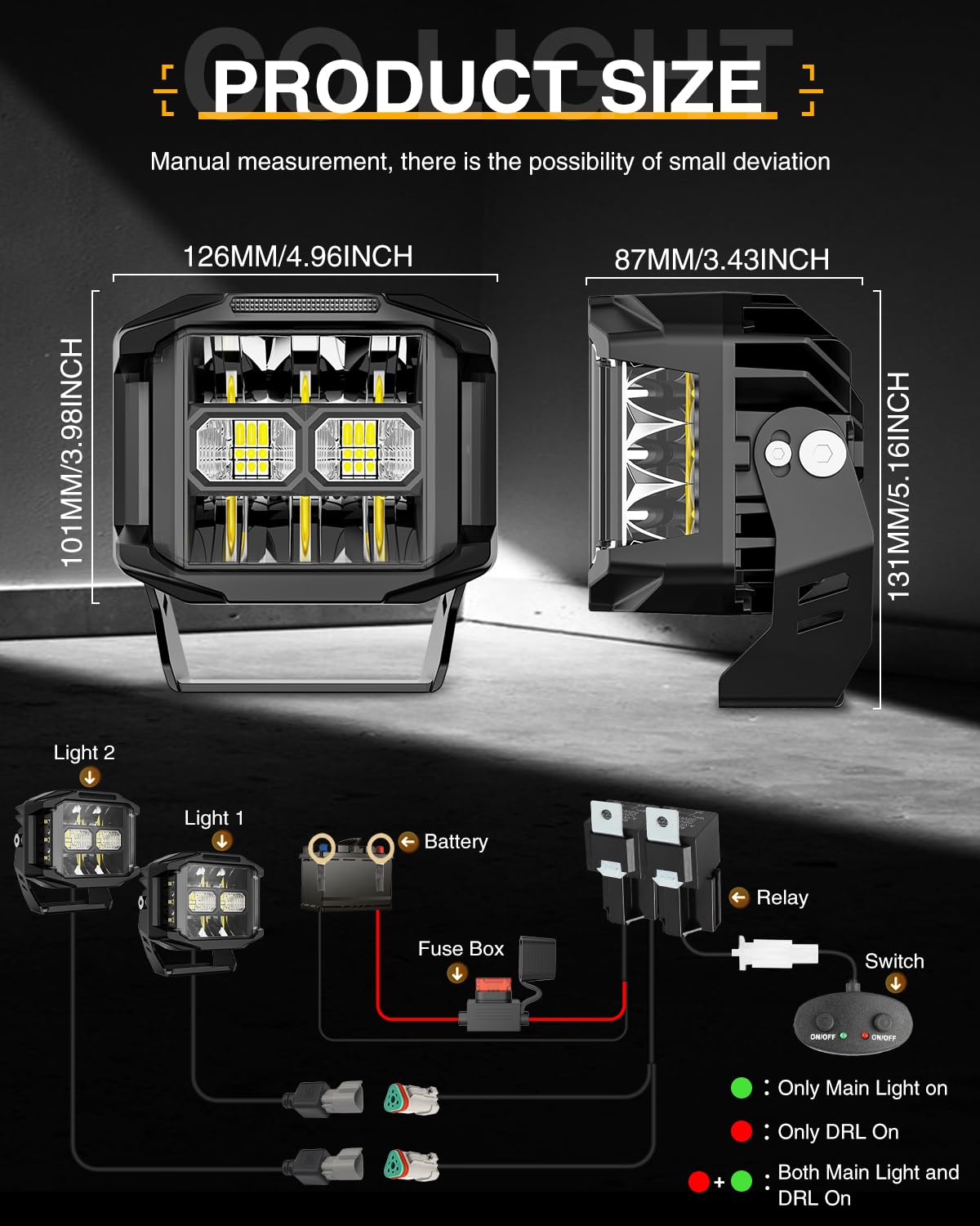 Led Light Pods For Pickups Novsight 3 Inch LED Pod Lights Amber Driving ...