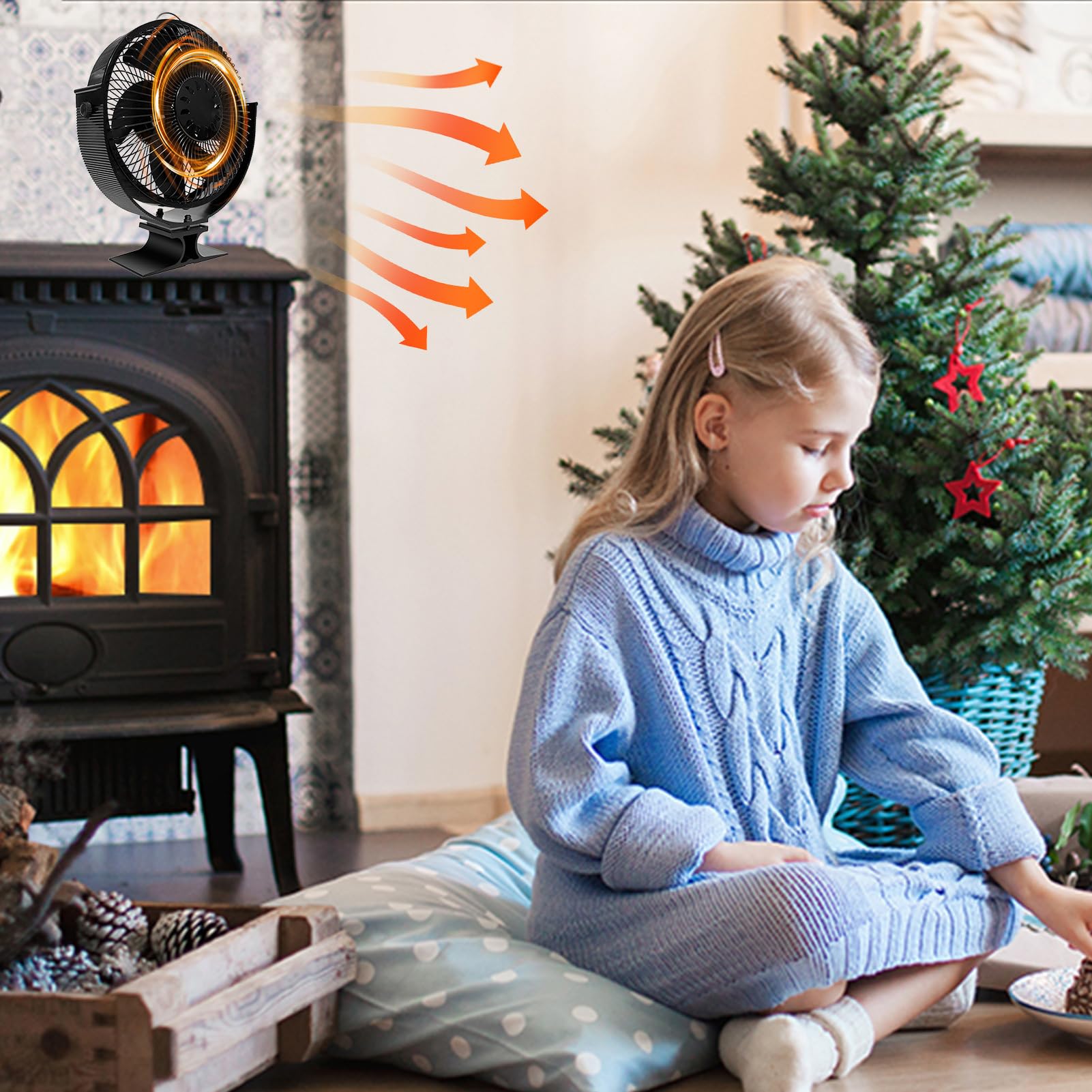 Ventilatore Termico per Stufa a Legna E Forniture Per La Casa | Ventilatore Stufa Legna Senza Elettricità, Rotazione A 360 Gradi Articoli per la Casa Efficienti e Risparmio Energetico