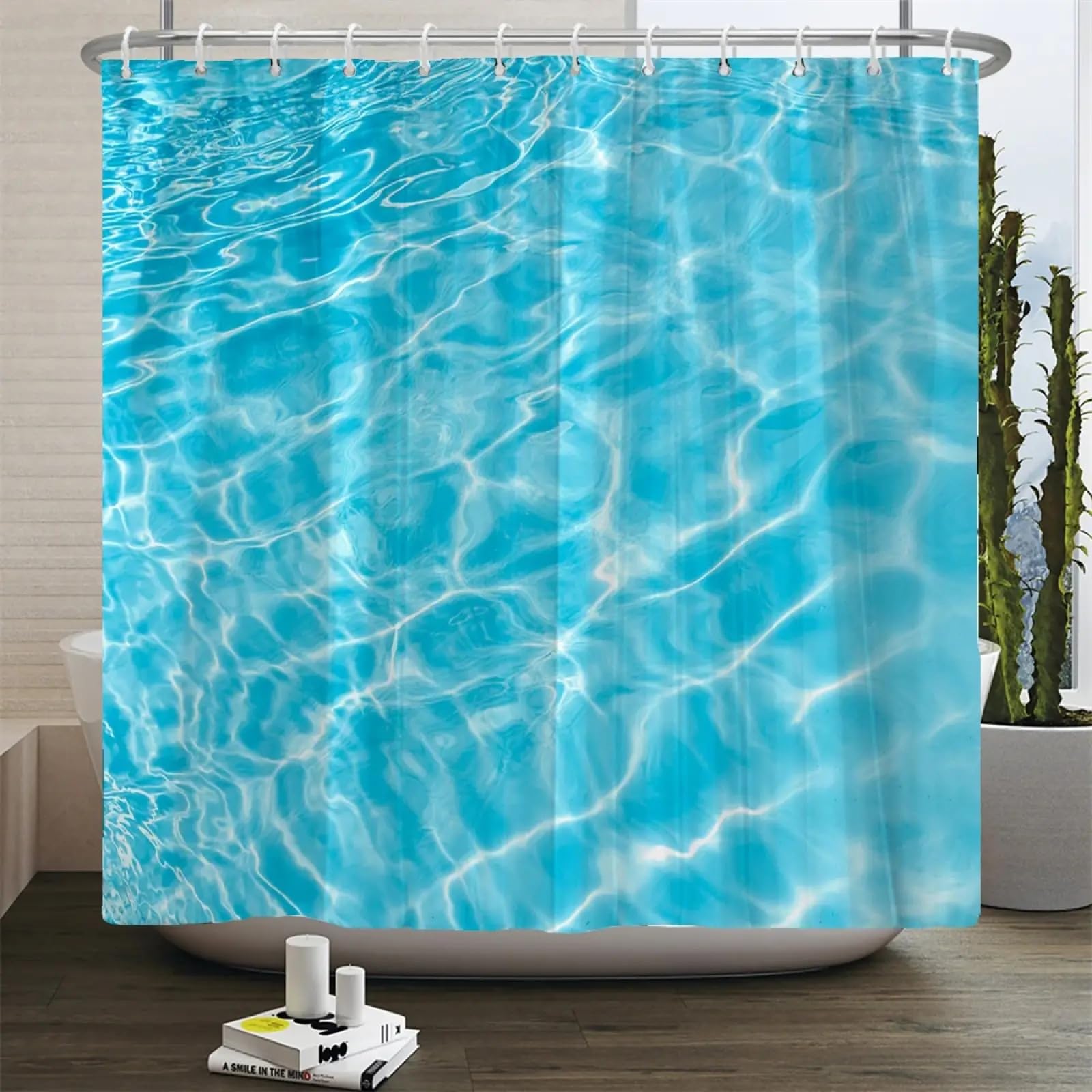 Rideau de douche imperméable bleu océan 240x183 pour rideau de salle de bain polyester