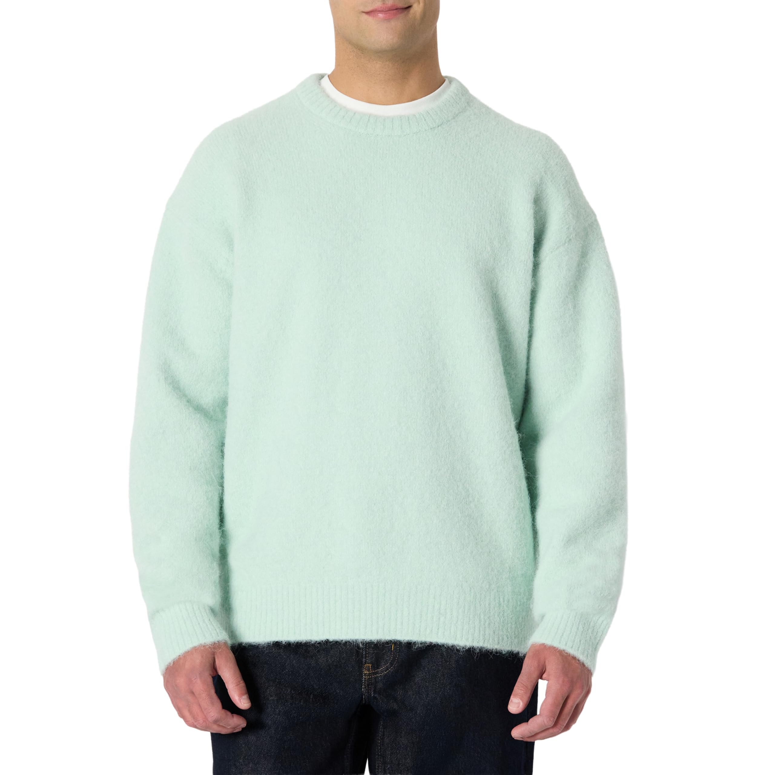 Amazon Essentials Herren Relaxed-Fit-Pullover mit Rundhalsausschnitt aus Mohairimitat