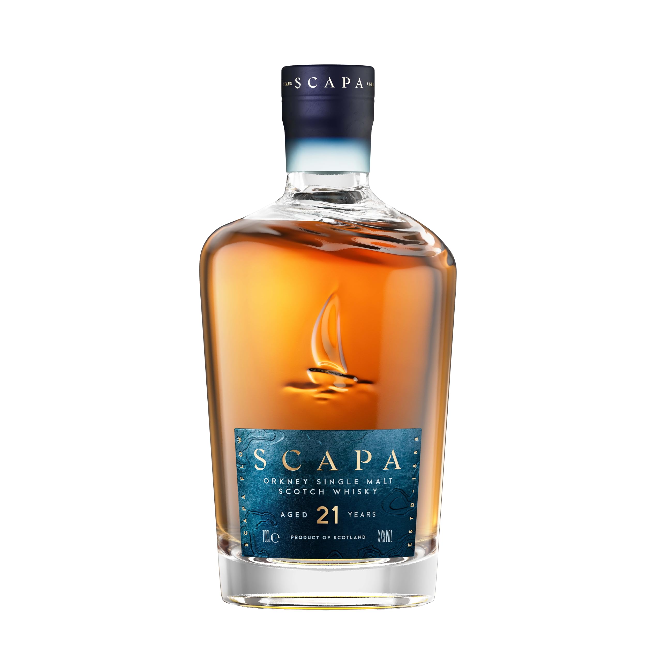 Scapa 21 Jahre Single Malt Scotch Whisky, Single Batch & Cask Strength mit tropischen Fruchtaromen, gereift in Ex-American Oak Fässern, 0,7 L