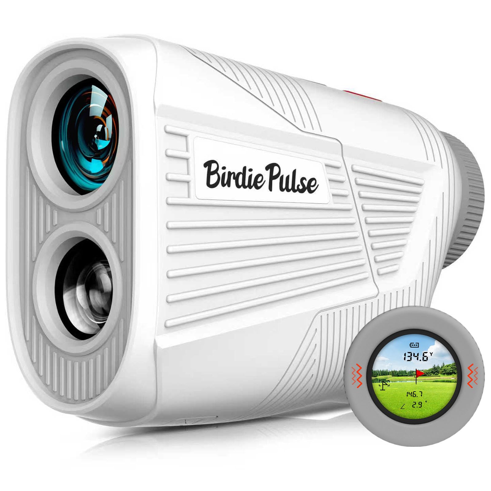 Golf Rangefinder with Slope & Magnet，1300 Yards Range Finder for Golf，Flag Locking Vibration，6-6.5X Magnification & HD LCD，Rechargeable Golf Range Finder
