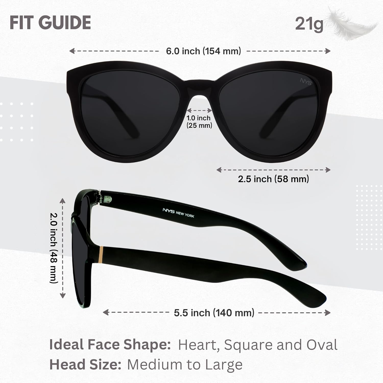 NYS Collection Oversized Cat Eye Sunglasses for Women - Lightweight - Retro Trendy 100% UV Protection - Image 6