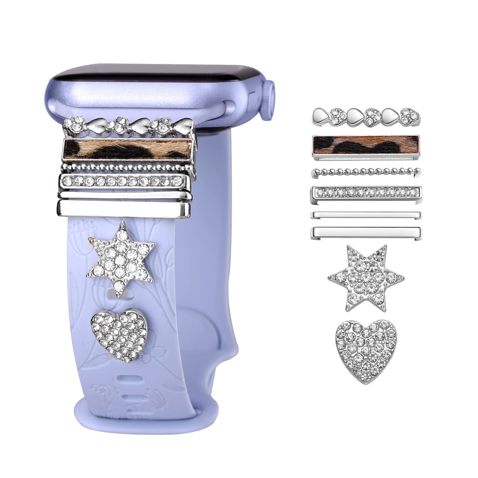 Watch Band Charms for SmartWatch Band for Women Decorative Ring Loops 38mm 40mm 41mm 42mm 44mm 45mm Compatible