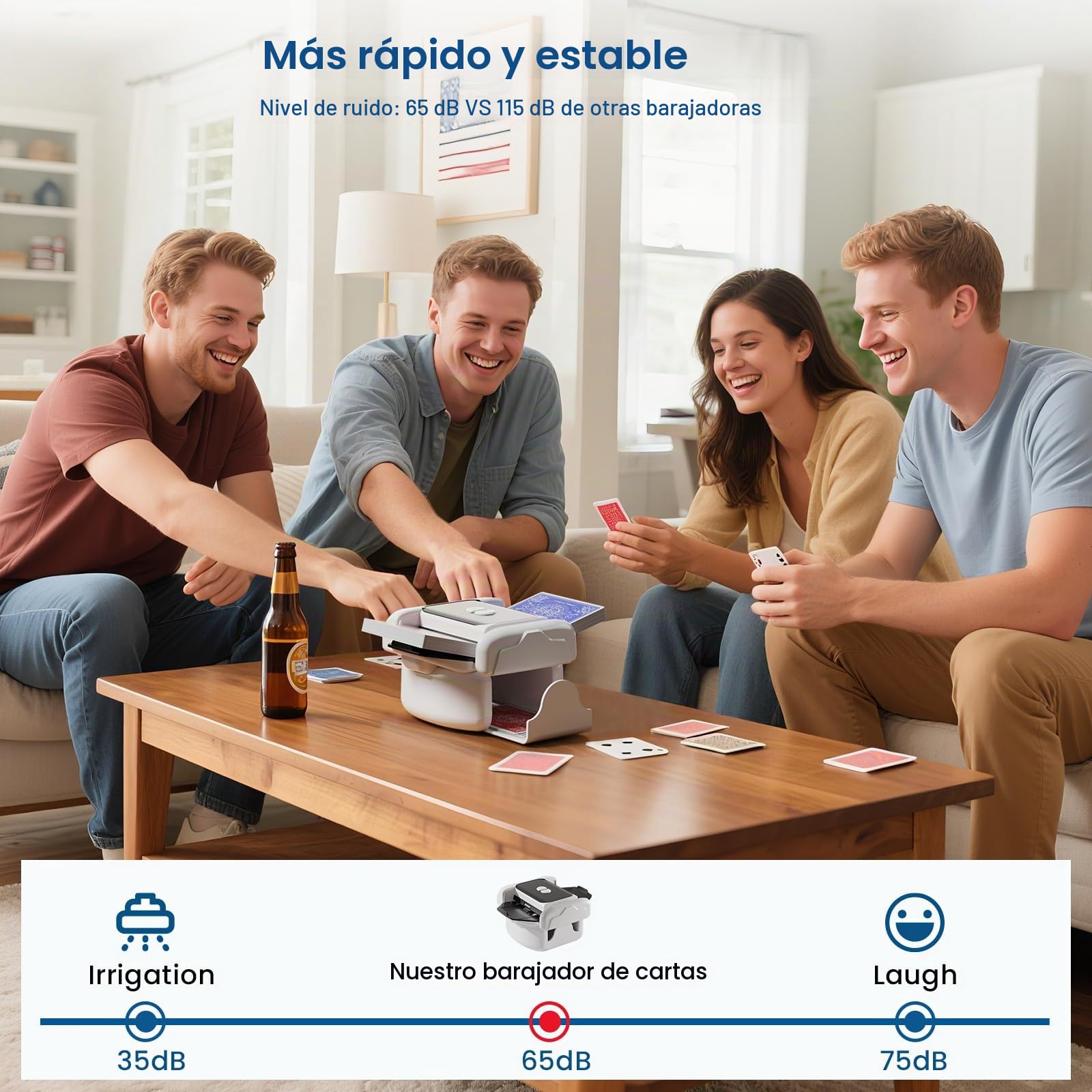 snookids Mezcladora de Tarjetas Eléctrica para 1 – 2 Barajas One– Press Auto & Manual Recargable 2000 mAh Bajo Ruido Póquer UNO Blackjack Skip-BO Phase 10 Texas Hold'em Regalo de Cumpleaños Fiesta