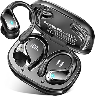 Wireless Earbuds Sport Bluetooth Headphones 5.4, 2025 Bluetooth Earbuds 75Hrs Stereo, 4 HD Mic, Over-Ear Buds with Earhooks ENC Noise Canceling Earphones, IP7 Waterproof Headset for Workout/Running