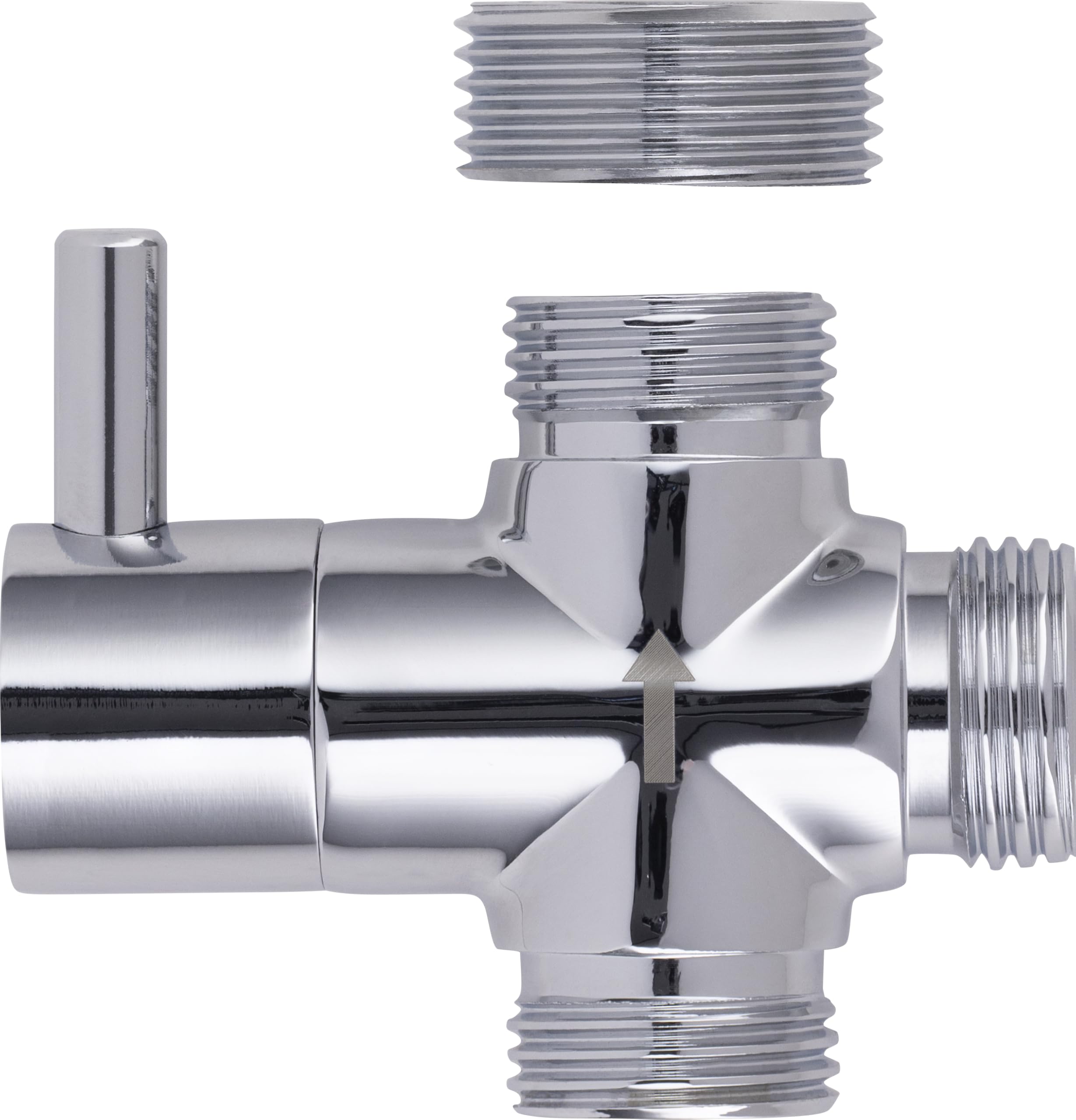 Inversor de ducha 3 vías 1/2" + adaptador 3/4" | Cromado con mando selector | Ideal para grifos o columnas | Resistente y fácil de instalar | EUROSANIT