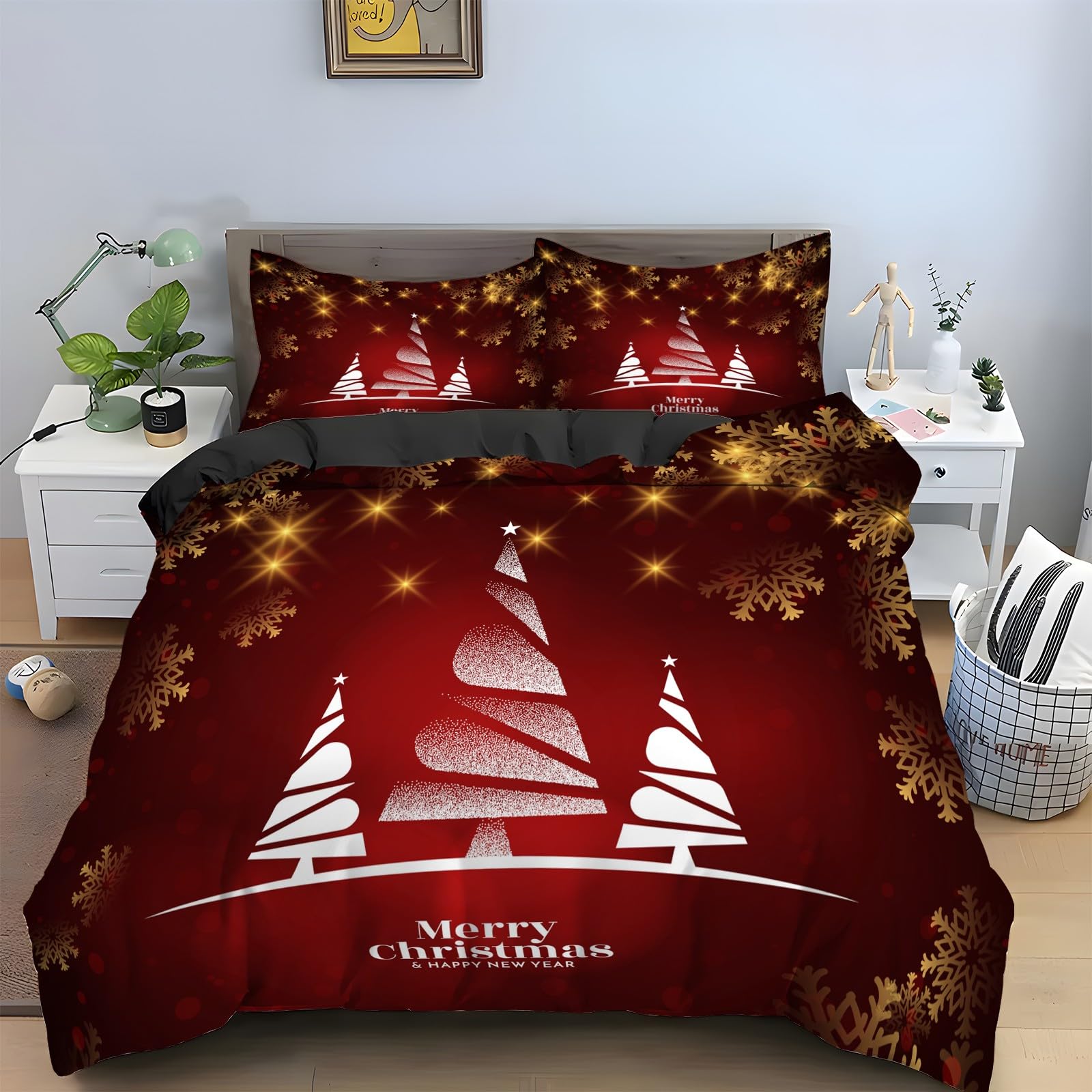 Housse de couette 240x260 sapin de Noël pour créer une ambiance cocooning au réveil