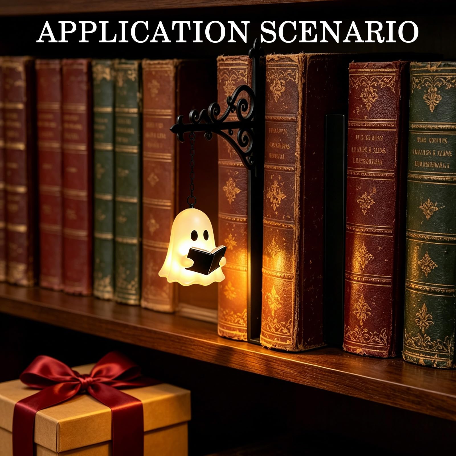 Lot de 3 lanternes pour bibliothèque, serre-livres, décoration d'Halloween