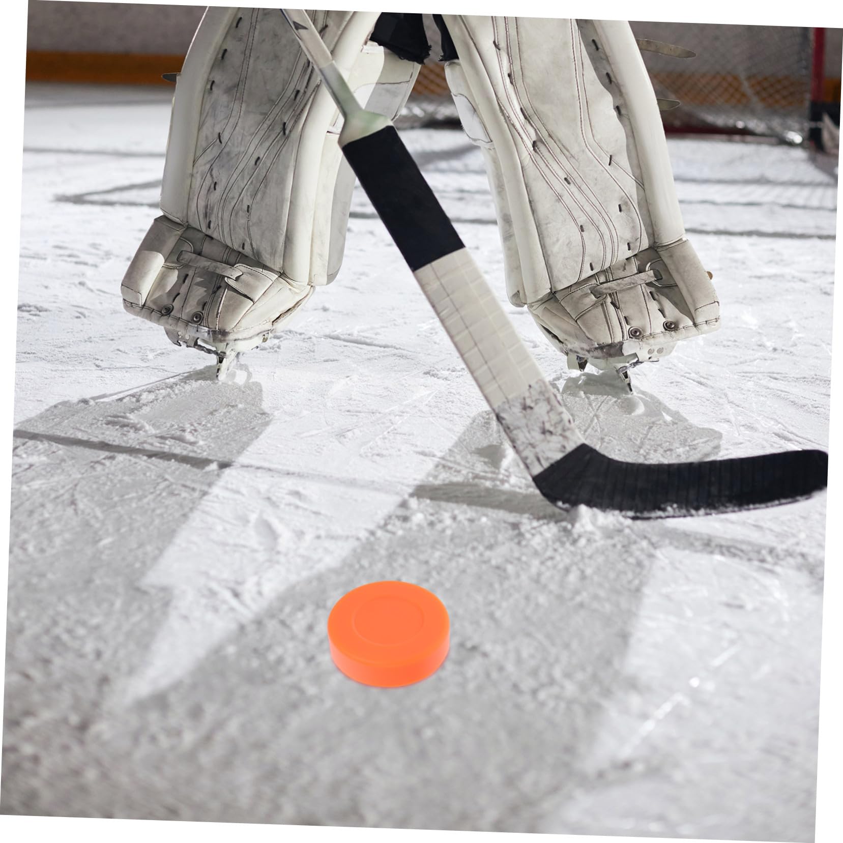 ERINGOGO Palets de Hockey Légers Faible Friction Surface Mate en PVC Orange Lot de 3 pour Jeux Extérieurs sur Béton ou Terrain Lisse