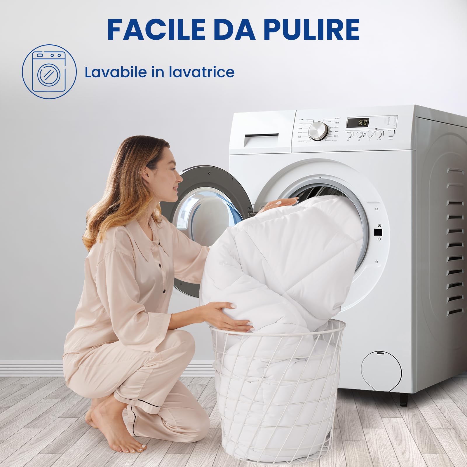 DUANDUAN Topper matrimoniale 160x190 cm - Topper per materassi Trapuntato Pillowtop di 5 cm - Il coprimaterasso con tasca profonda si adatta a materassi 10-25 cm - Lavabile in Lavatrice (160x190cm)