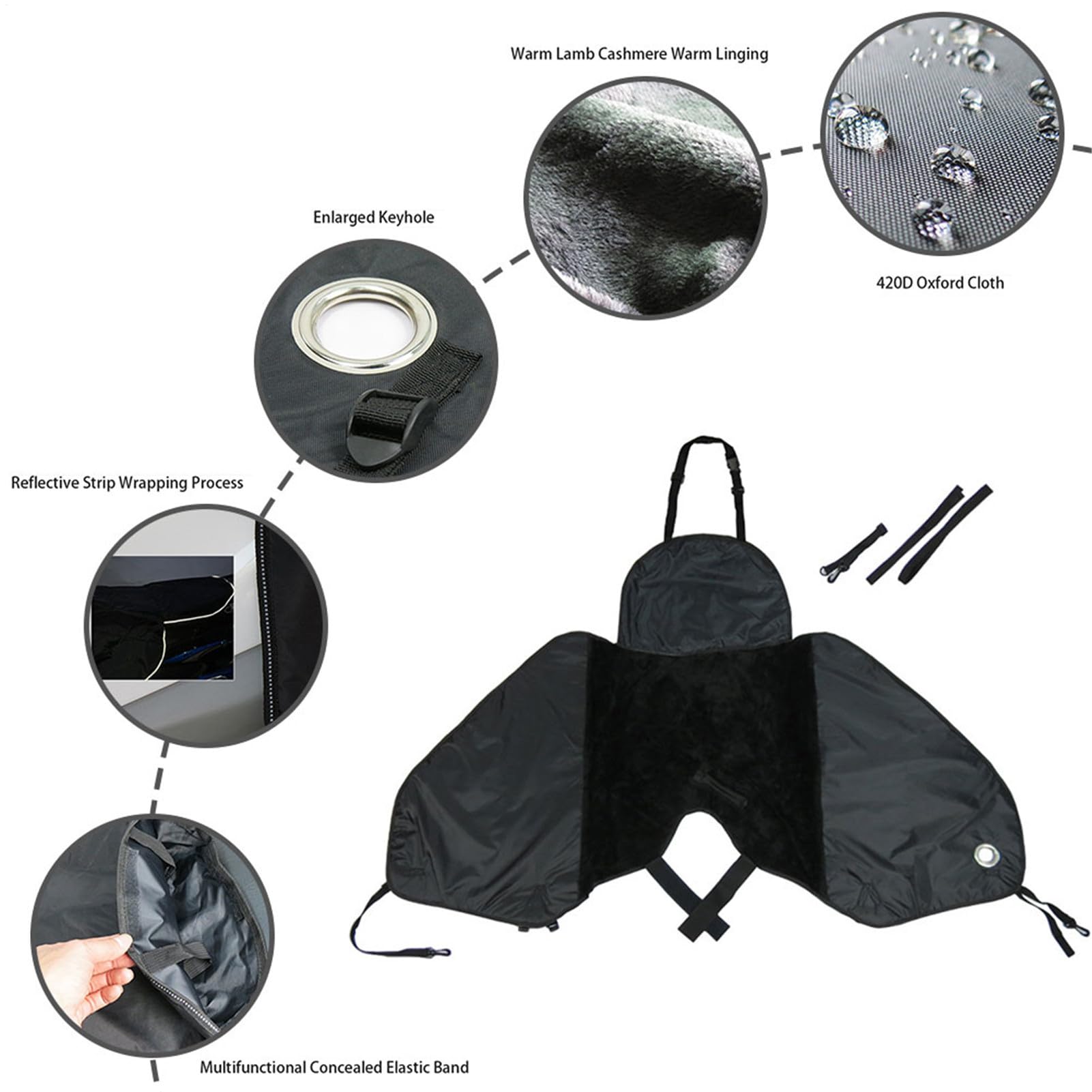 Couverture De Tablier De Tour De Jambe, Manchons Guidon Moto Coupe Universelle Protège-Jambes Chaud Coupe-Vent Leg Cover pour Scooter Voitures Électriques