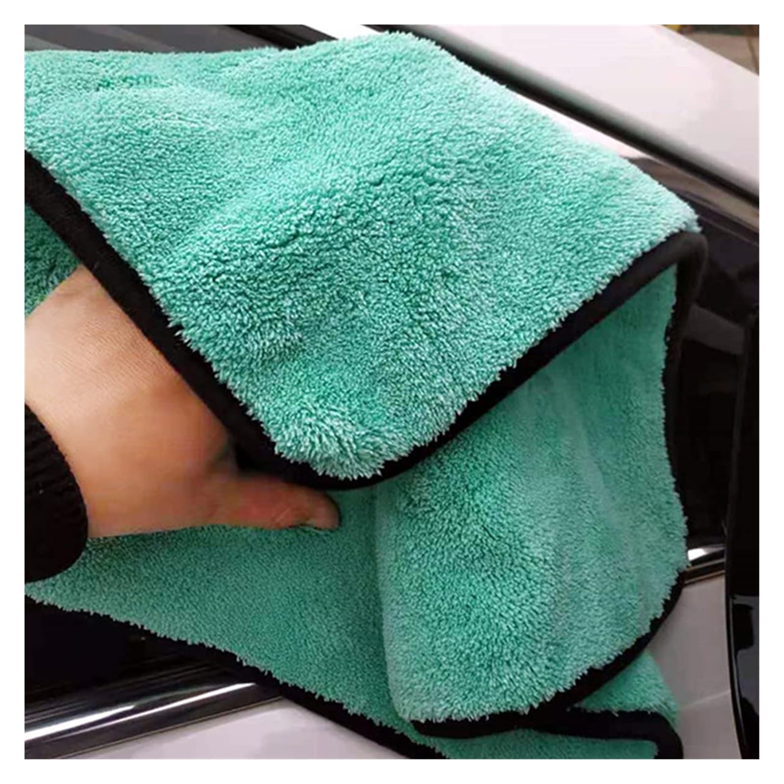 AGAATI 40 x 40 cm Mikrofaser-Handtuch für Autowäsche, saugfähig, Auto-Reinigungstuch, Autopflege, Trockentücher, Pflege, Reinigung, Poliertücher, mehrfach verwendbar (1200 g/m², 40 x 40 cm)
