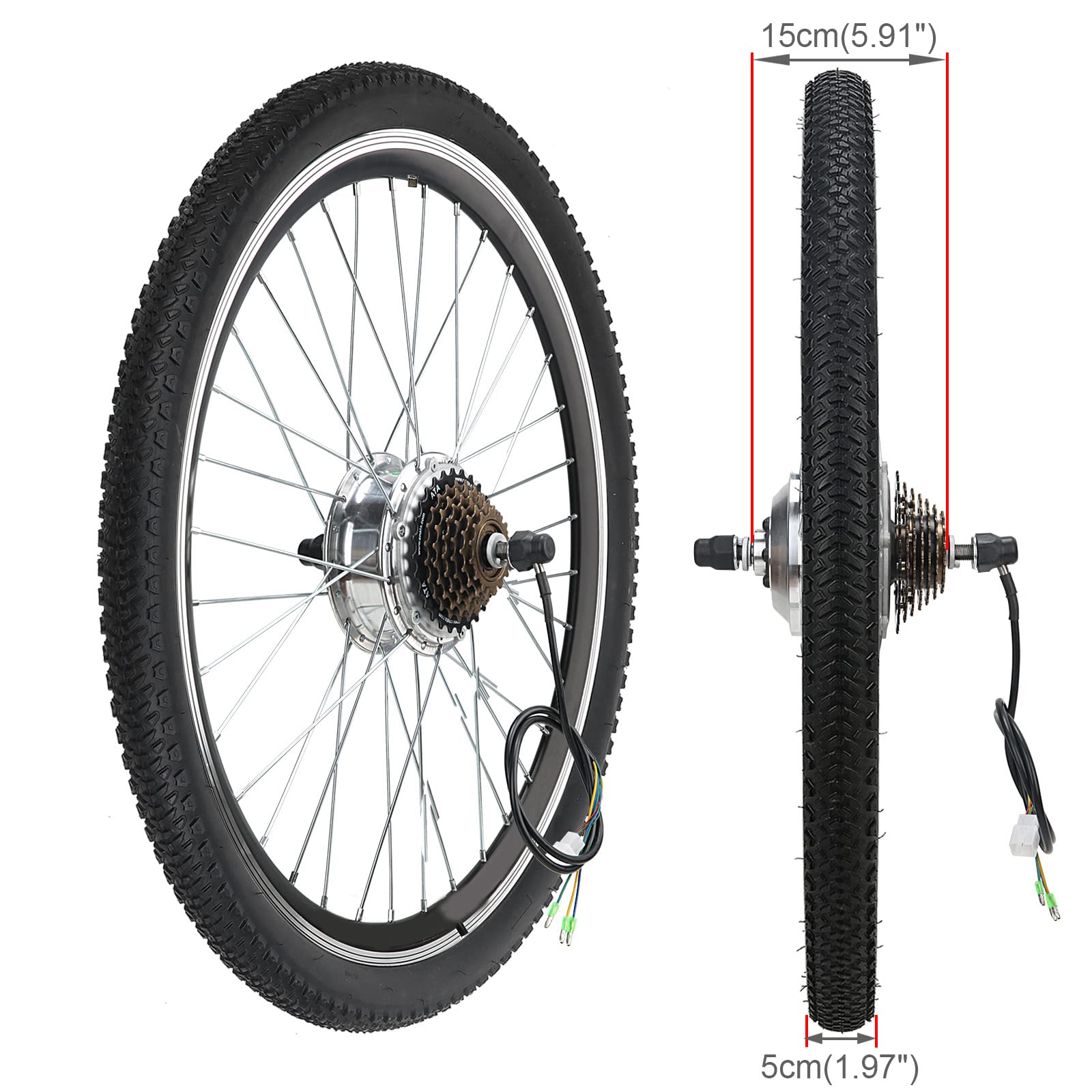 Buy Voilamart Electric Bike Wheel Kit 26" Rear Wheel 36V 250W EBike Conversion Kit Electric